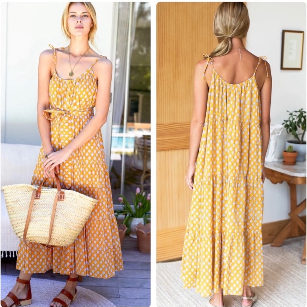 Emerson Fry India Button Front Sundress - Sisters Yellow Organic XS/S